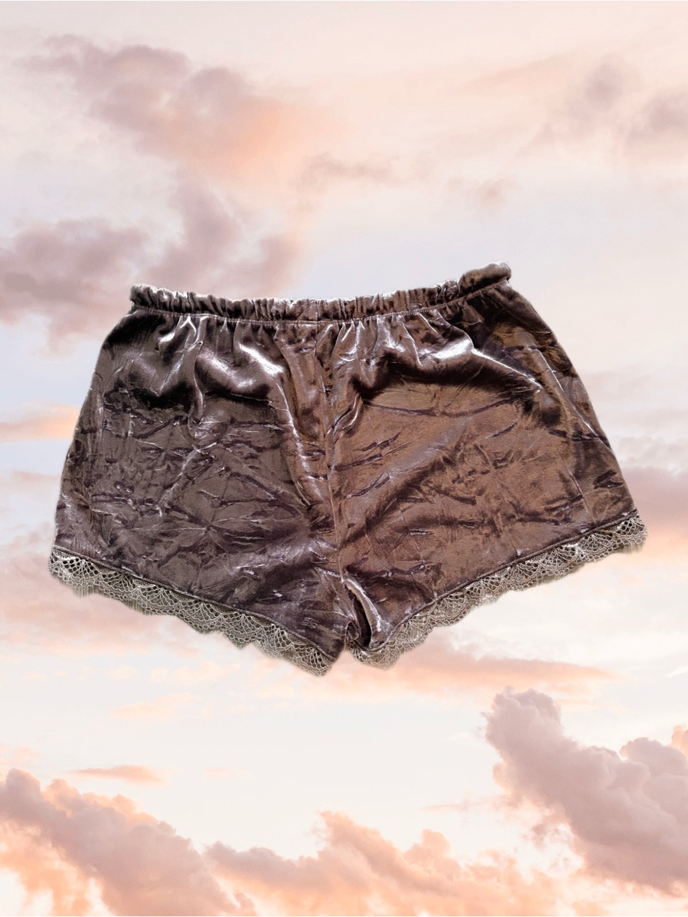 Lace-Trim Shorts - Dark Grey